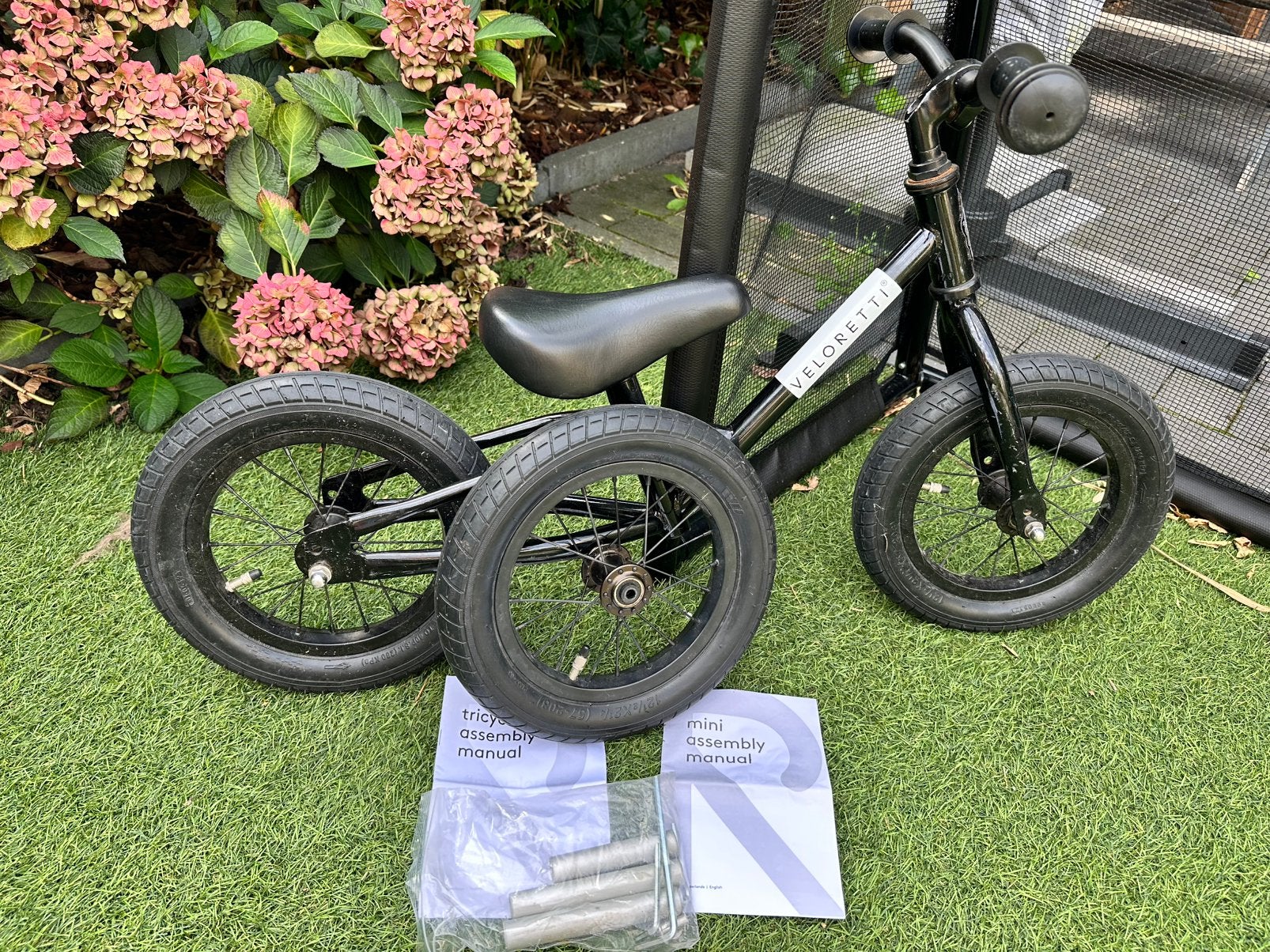 Loopfiets Veloretti Tricycle - zwart, Fietsen en Brommers, Fietsen | Kinderfietsjes, Ophalen, Zo goed als nieuw, Minder dan 16 inch