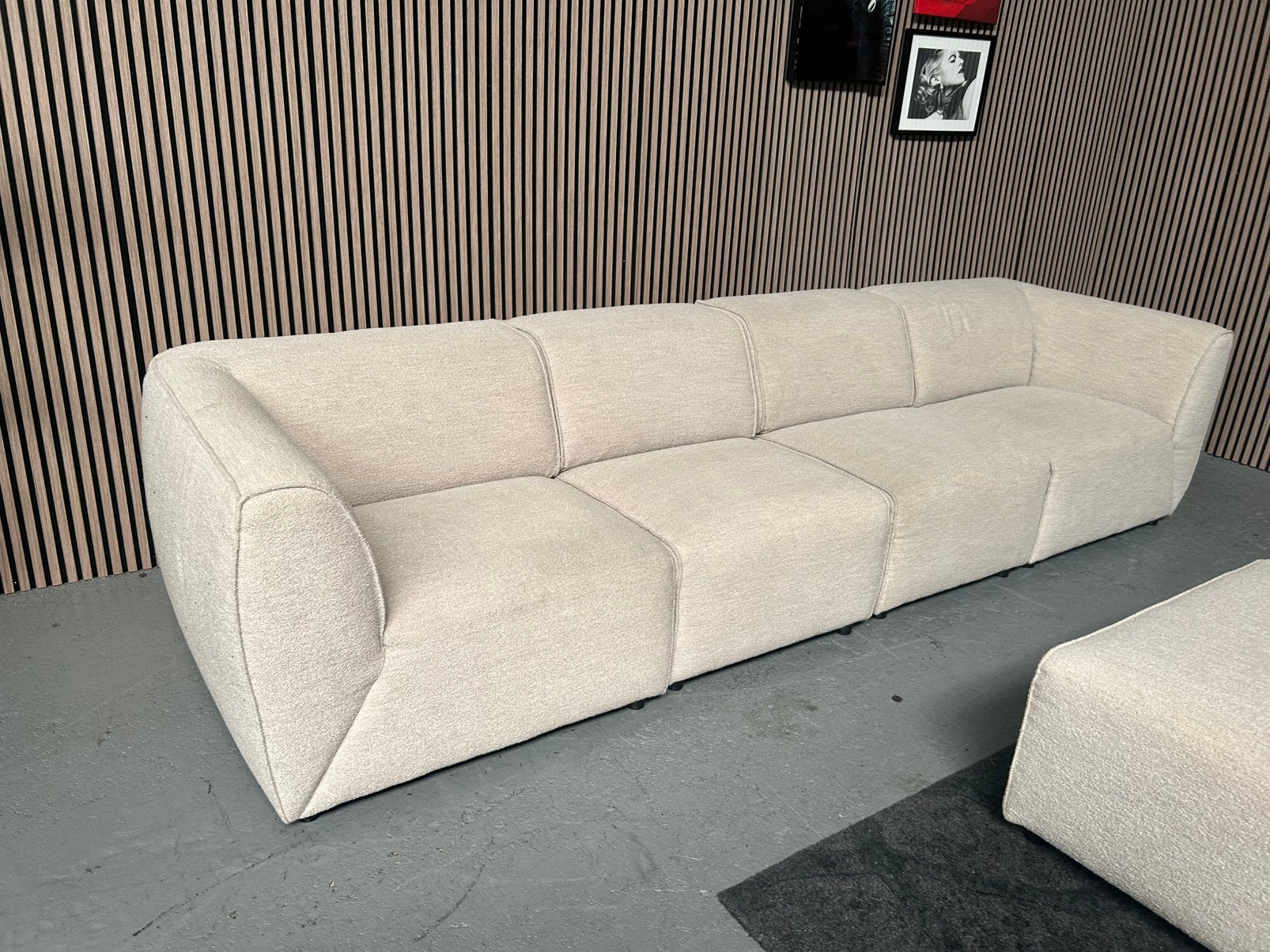 GRATIS LEVERING TEDDY ELEMENTEN BANK 340X100 GEREINIGD, Teddystof bank elementen, 300 cm of meer, Ophalen of Verzenden, Zo goed als nieuw
