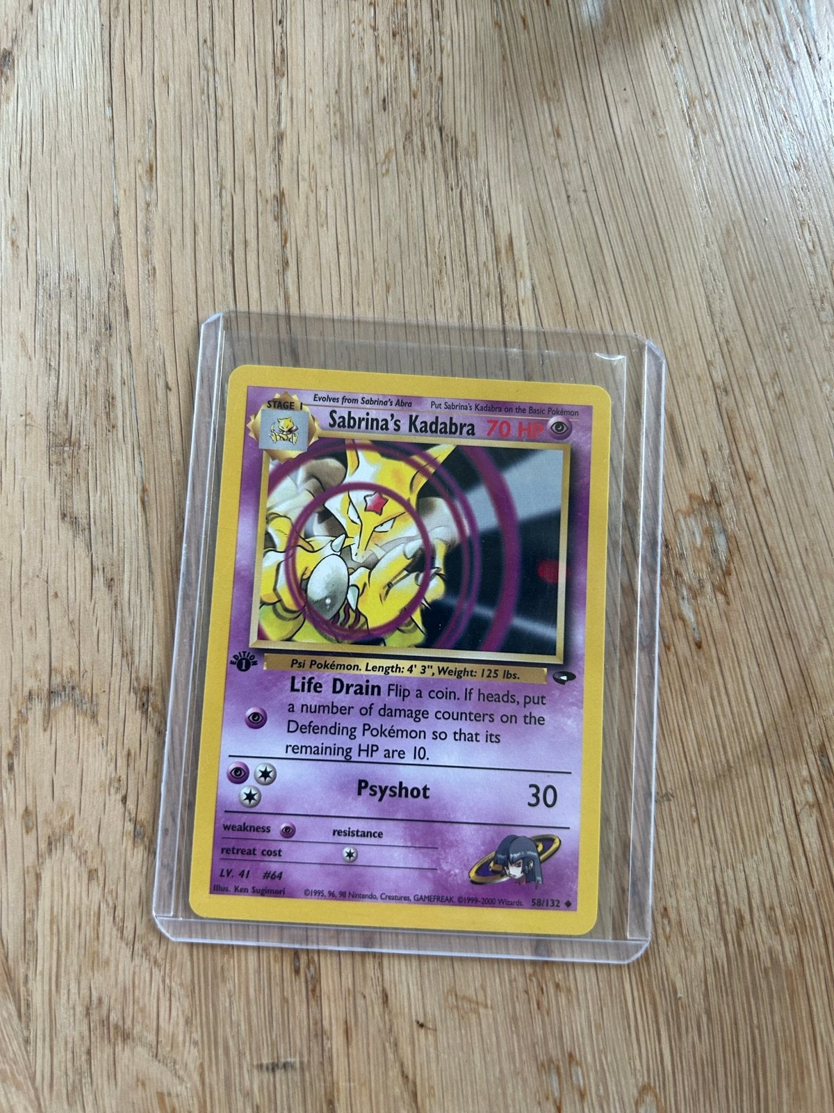 First edition Sabrina's Kadabra - Gym Heroes (58/132), Ophalen of Verzenden, Gebruikt, Losse kaart
