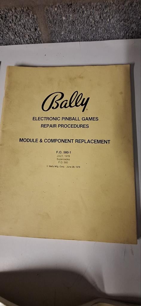 Manuals voor flipperkasten, Ophalen, Gebruikt, Overige soorten, Flipperkast