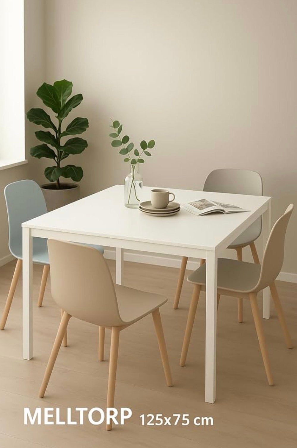 IKEA Meltorp witte tafel, Huis en Inrichting, Tafels | Eettafels, Ophalen, Overige materialen, Gebruikt, 100 tot 150 cm