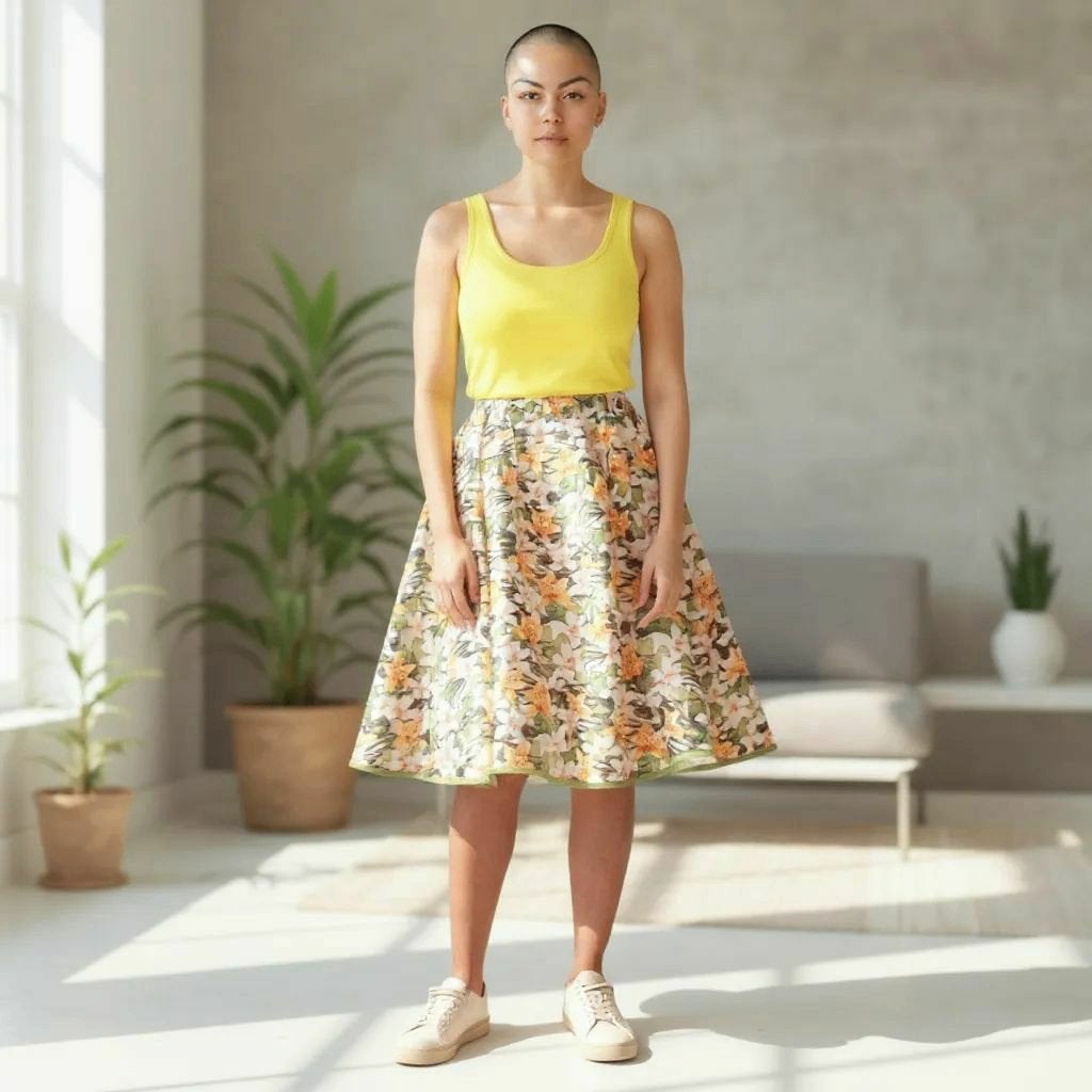 Swingrok cirkelrok hergebruikt materiaal 1 size bloemen, Kleding | Dames, -, Meerkleurig, Handgemaakt, -