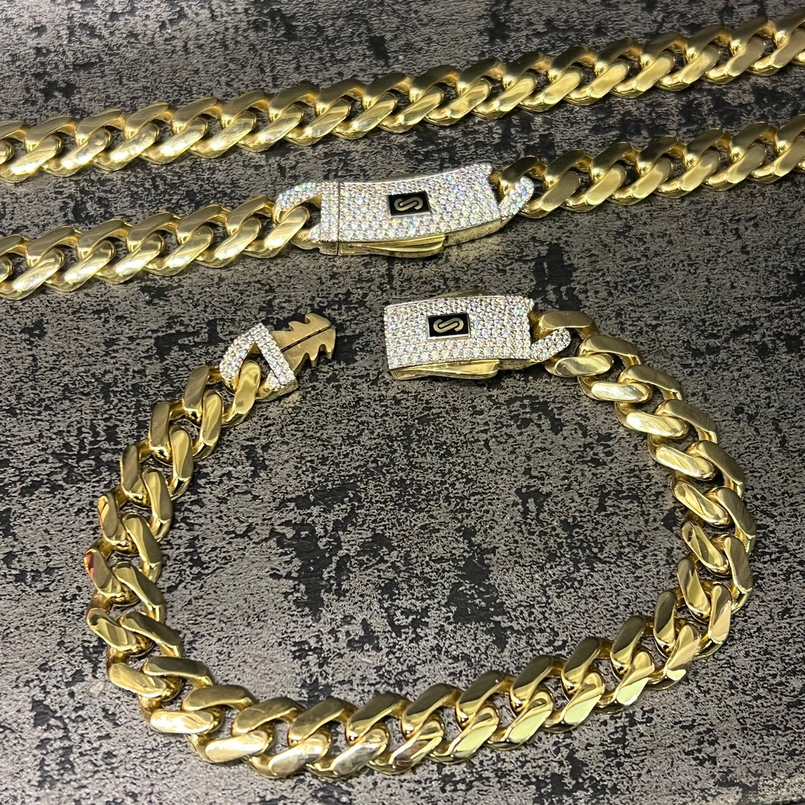 18 karaats gouden ketting collier met armband set monaco, Ophalen of Verzenden, Nieuw, Goud