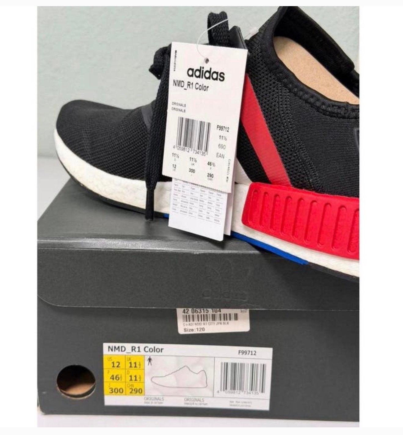 Original Mens 46 Adidas NMD_R1 Color NMD R1 Sneakers F99712, Zwart, Nieuw, Ophalen of Verzenden, Sneakers of Gympen