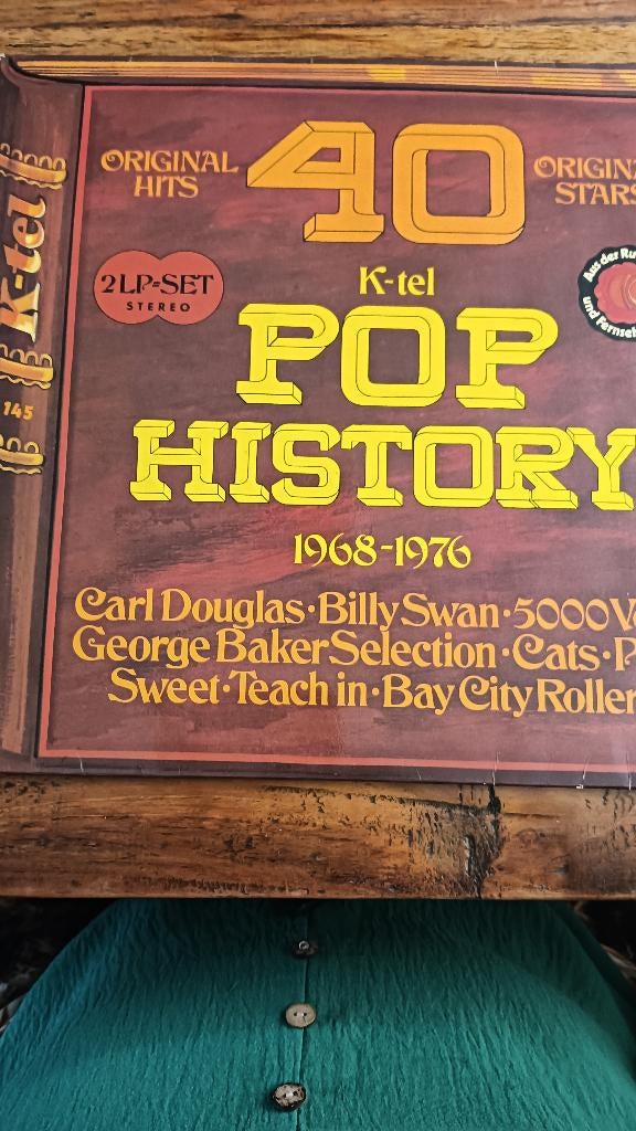lp 1968-1976 40 pop history dubbel lp, Cd's en Dvd's, Vinyl | Pop, Gebruikt, Fotohoes, Inclusief binnenhoes, 12 inch, Ophalen