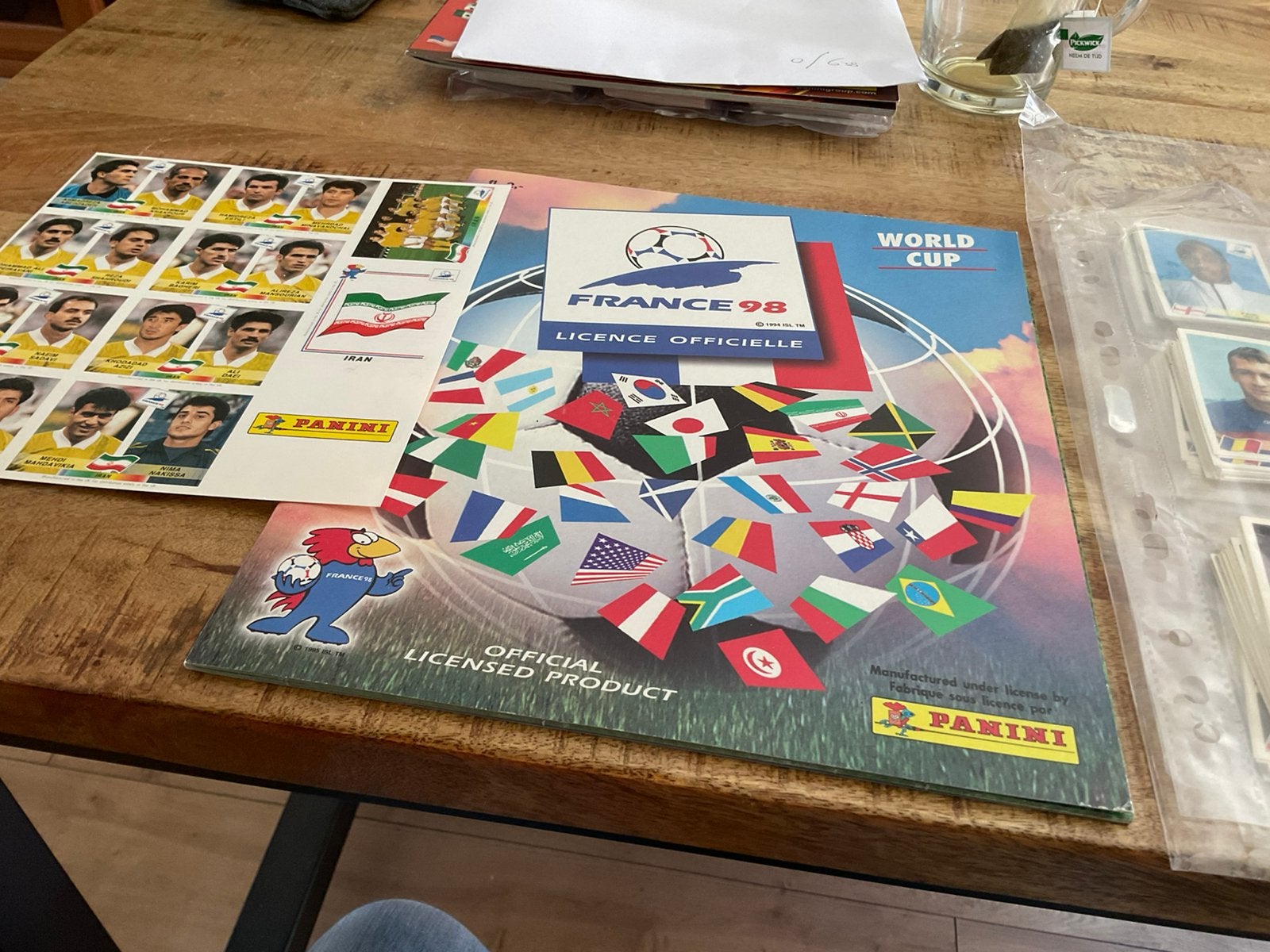 Panini wk 98 leeg album en losse set compleet ic iran, Ophalen of Verzenden, Buitenlandse clubs, Poster, Plaatje of Sticker