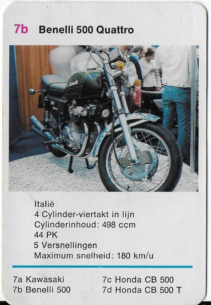 M122 motorkaartje benelli 500 quattro ( 7b ), Ophalen of Verzenden, Zo goed als nieuw, Auto's