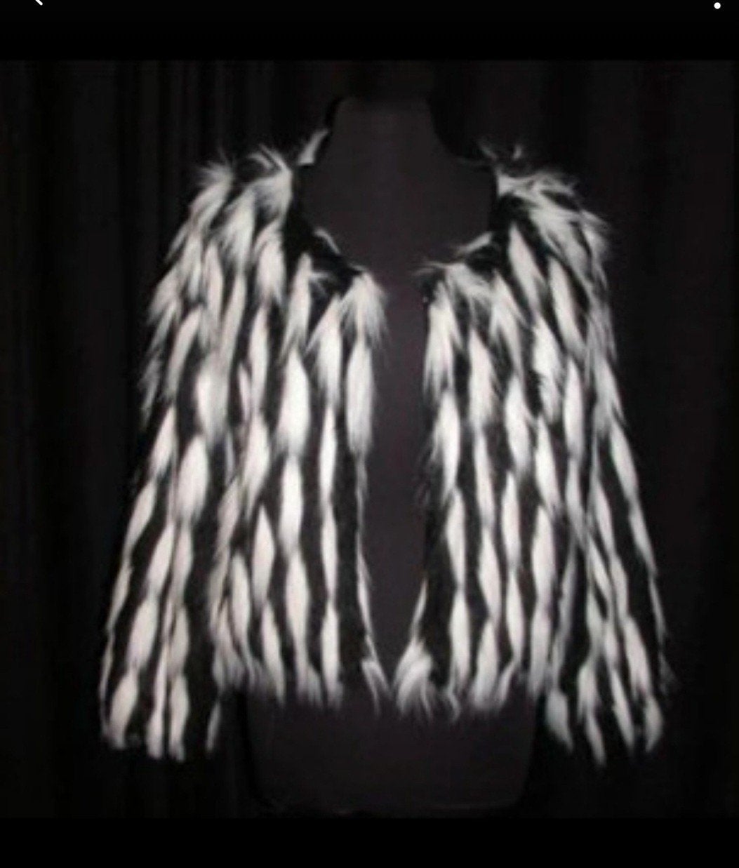 Zwart-witte faux fur jas - Kort model, Zwart, Ophalen of Verzenden, Zo goed als nieuw, Maat 36 (S)