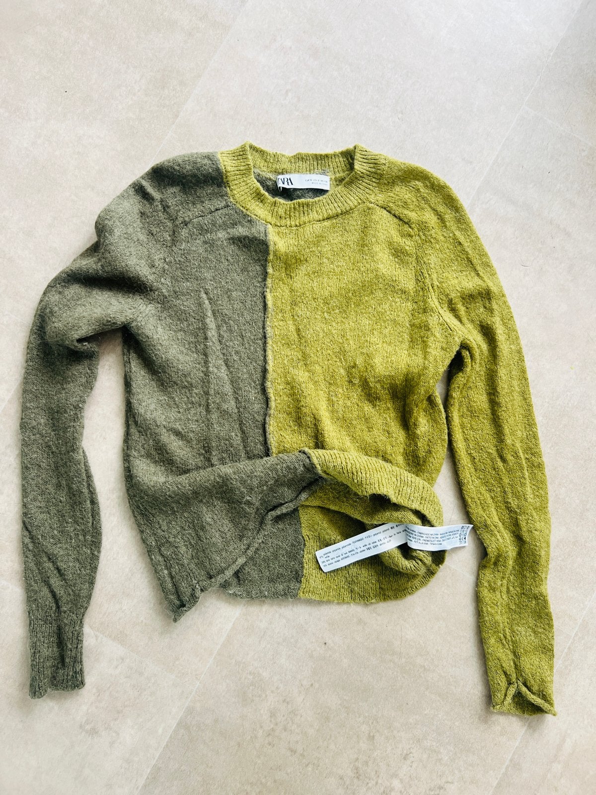 Zara gebreide trui met alpaca en wol, groen, Ophalen of Verzenden, Zo goed als nieuw, Maat 36 (S), Groen