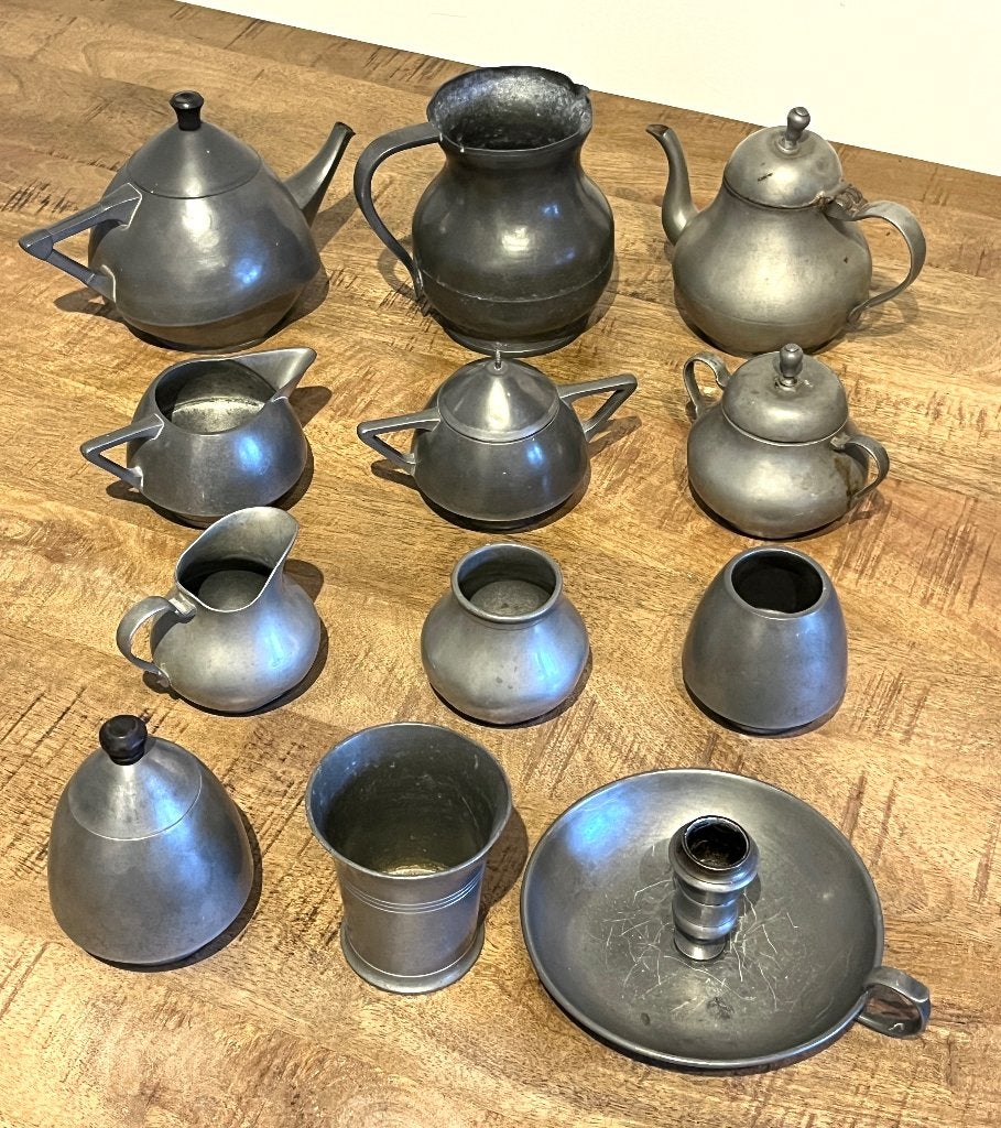 12 stuks Tinnen verzameling items te koop aangeboden, Antiek en Kunst, Ophalen of Verzenden