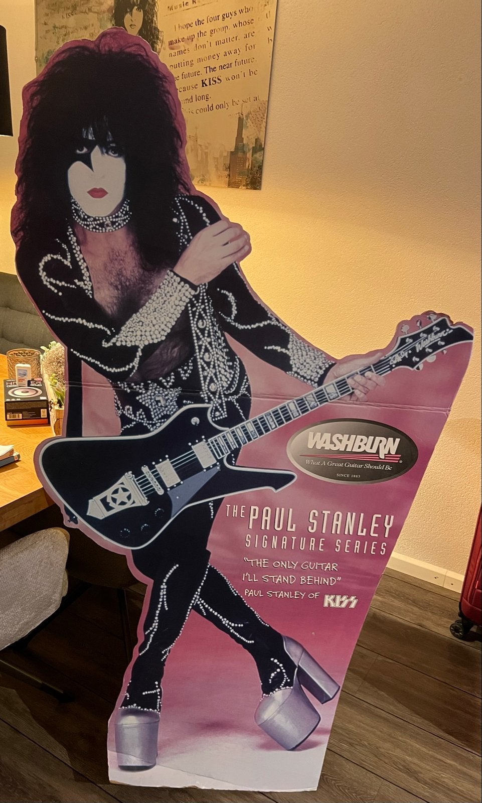 Levensgrote Paul Stanley (KISS) Washburn gitaar standee, Ophalen, Gebruikt, Overige typen