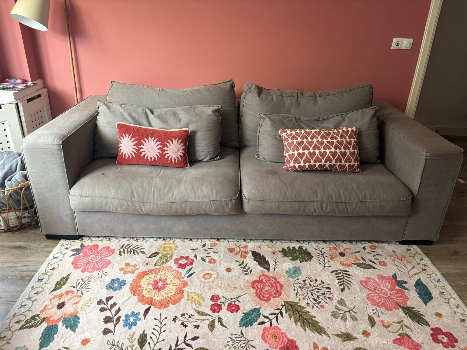Gratis! Comfortabele grijze bank  van de Tafelaar, Ophalen, Gebruikt, 100 tot 125 cm, Driepersoons