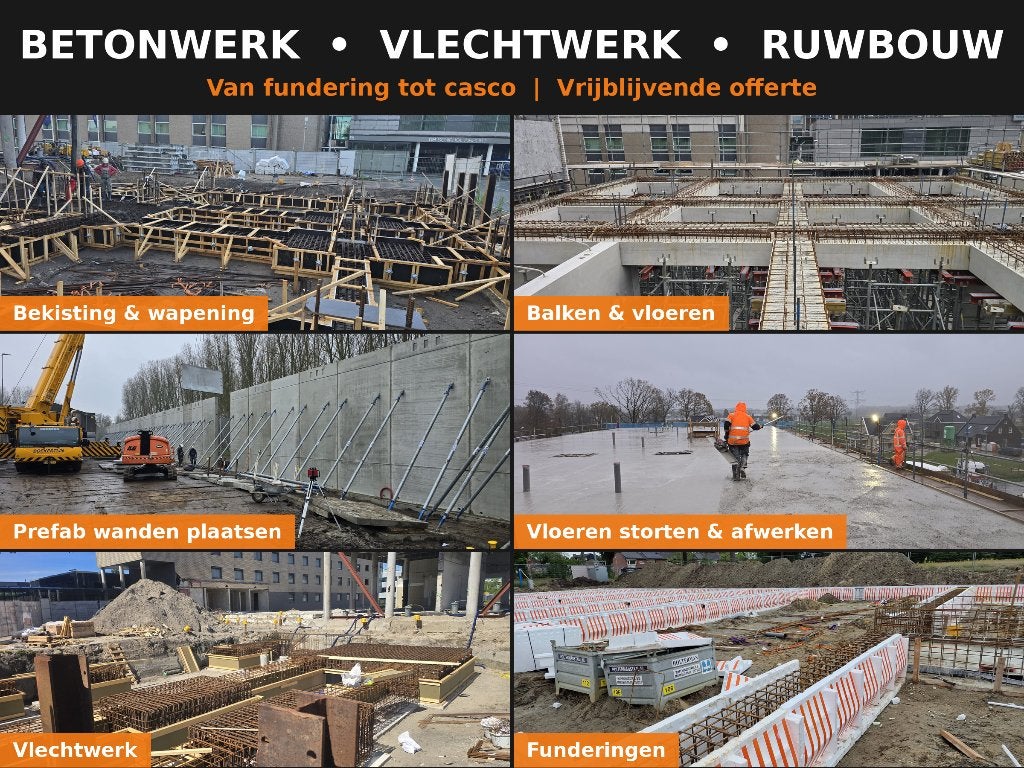 Totale Ruwbouw nodig? Beton- & Vlechtwerk door Vakmensen, Garantie, Nieuwbouw of Opbouw