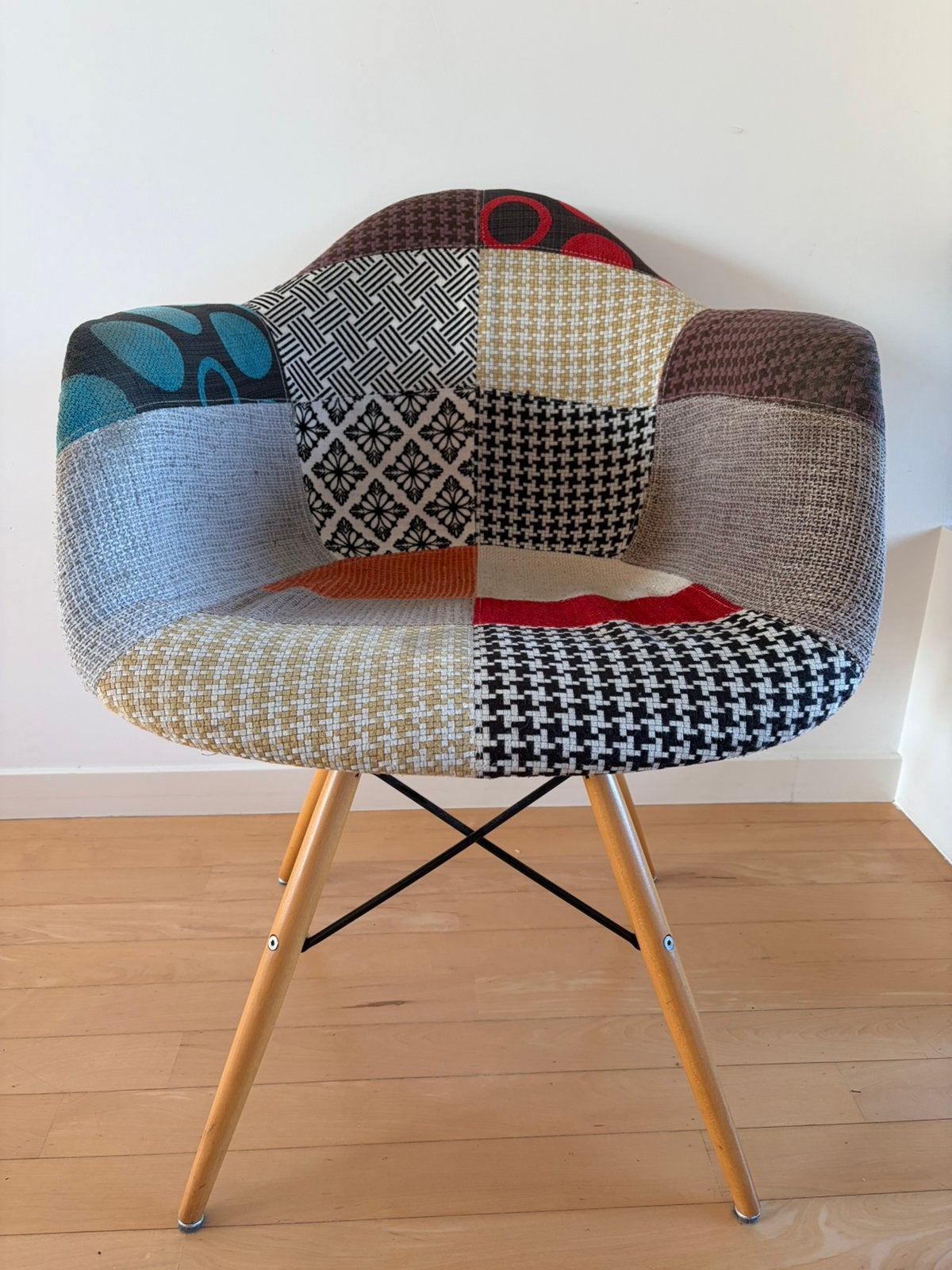 Patchwork kuipstoelen, Huis en Inrichting, Ophalen, Gebruikt, Overige kleuren, Patchwork Scandinavisch