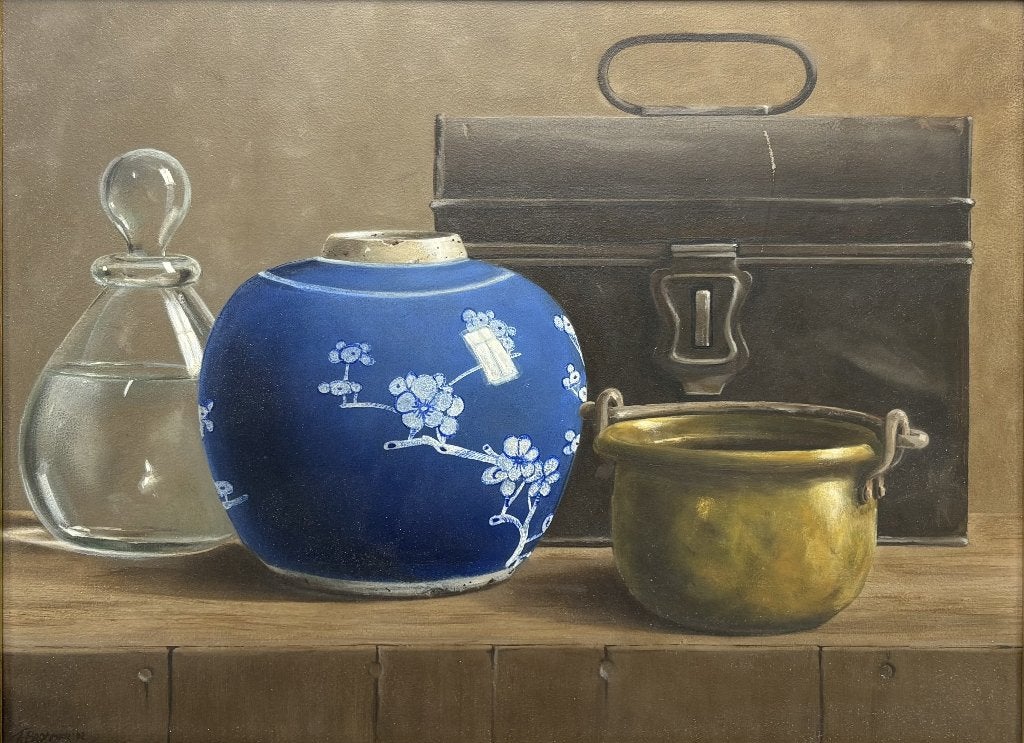 650. Olieverfschilderij, Frans Brommer – stilleven, 1992, Antiek en Kunst, Kunst | Schilderijen | Klassiek, Ophalen