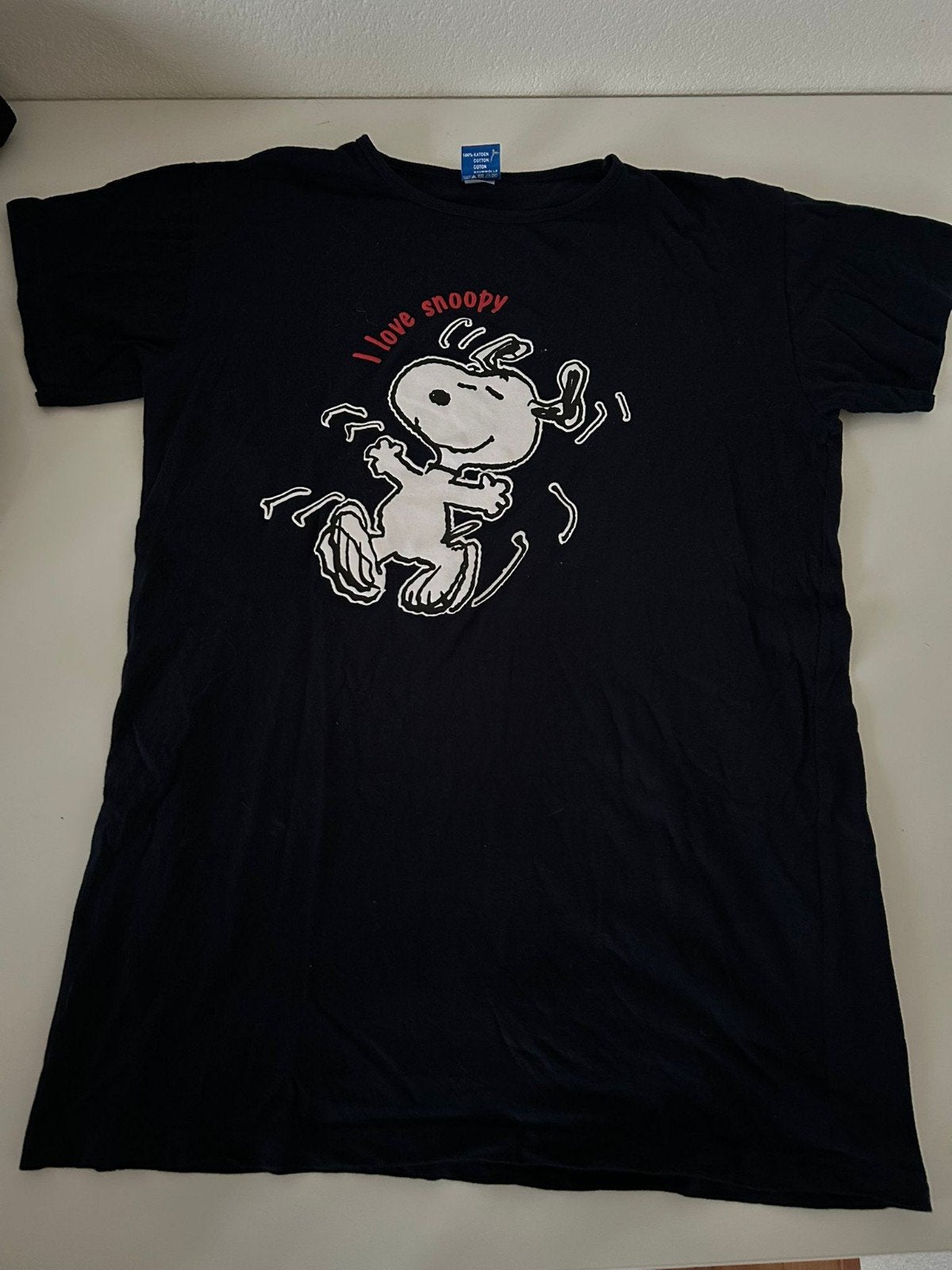 Snoopy T-shirt - I love Snoopy - Maat M, Kleding | Dames, Maat 38/40 (M), Peanuts, Zwart, Ophalen of Verzenden