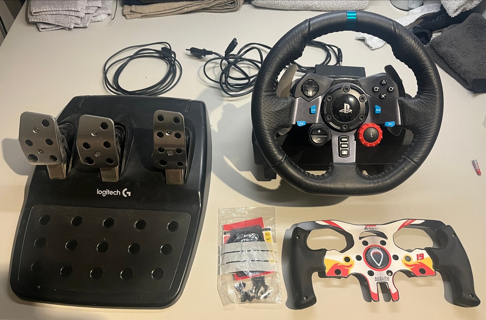Logitech G29 Racestuur + Pedalen + Acelith Mod, Spelcomputers en Games, Ophalen, Racestuur, PlayStation, Zo goed als nieuw