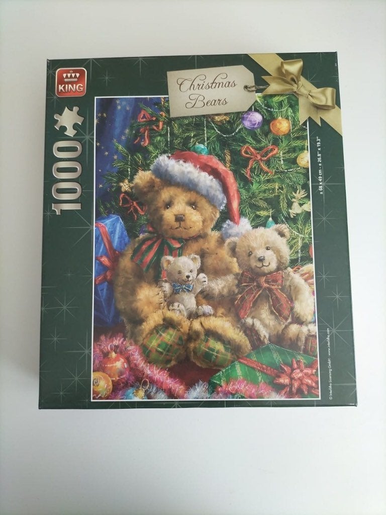 King puzzel (Christmas bears - Christmas collection), Ophalen, 500 t/m 1500 stukjes, Zo goed als nieuw, Legpuzzel