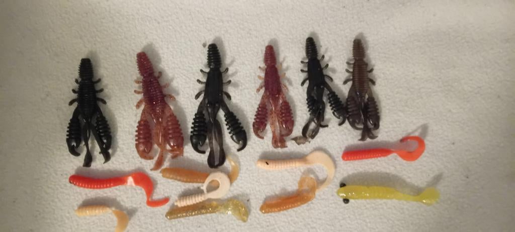 Diverse set kunstaas: kreeftjes en twisters, Watersport en Boten, Ophalen of Verzenden, Zo goed als nieuw, Kunstaas