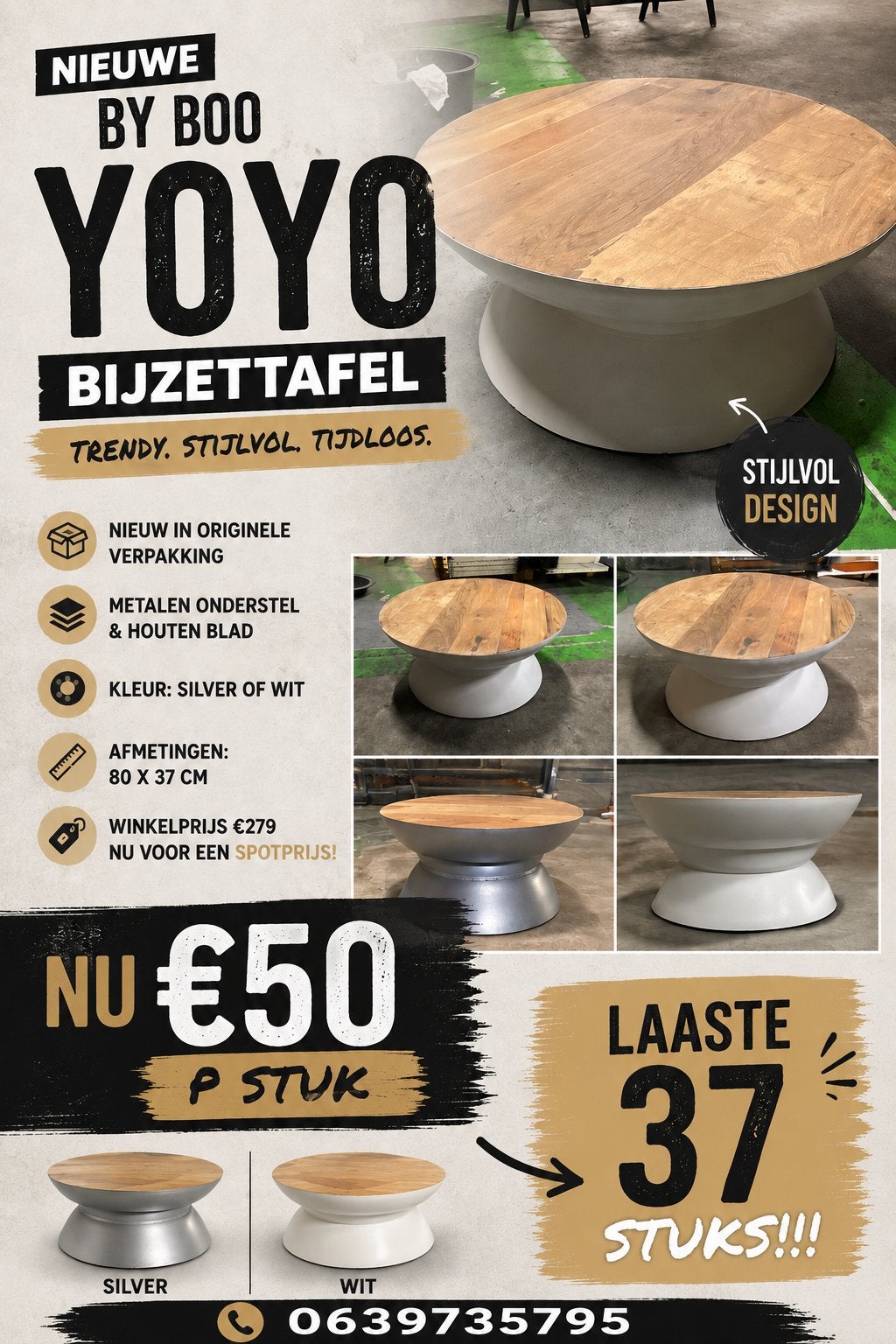 By Boo YoYo bijzettafel - Nieuw in doos!