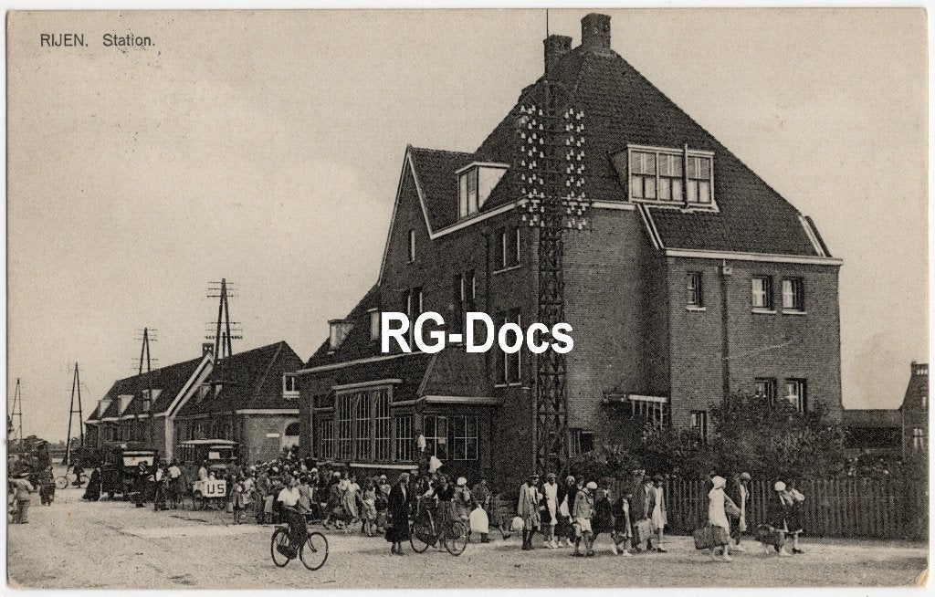 Ansichtkaart - Briefkaart Trein Station Rijen ca. 1930, Ophalen of Verzenden, 1920 tot 1940, Gelopen, Noord-Brabant