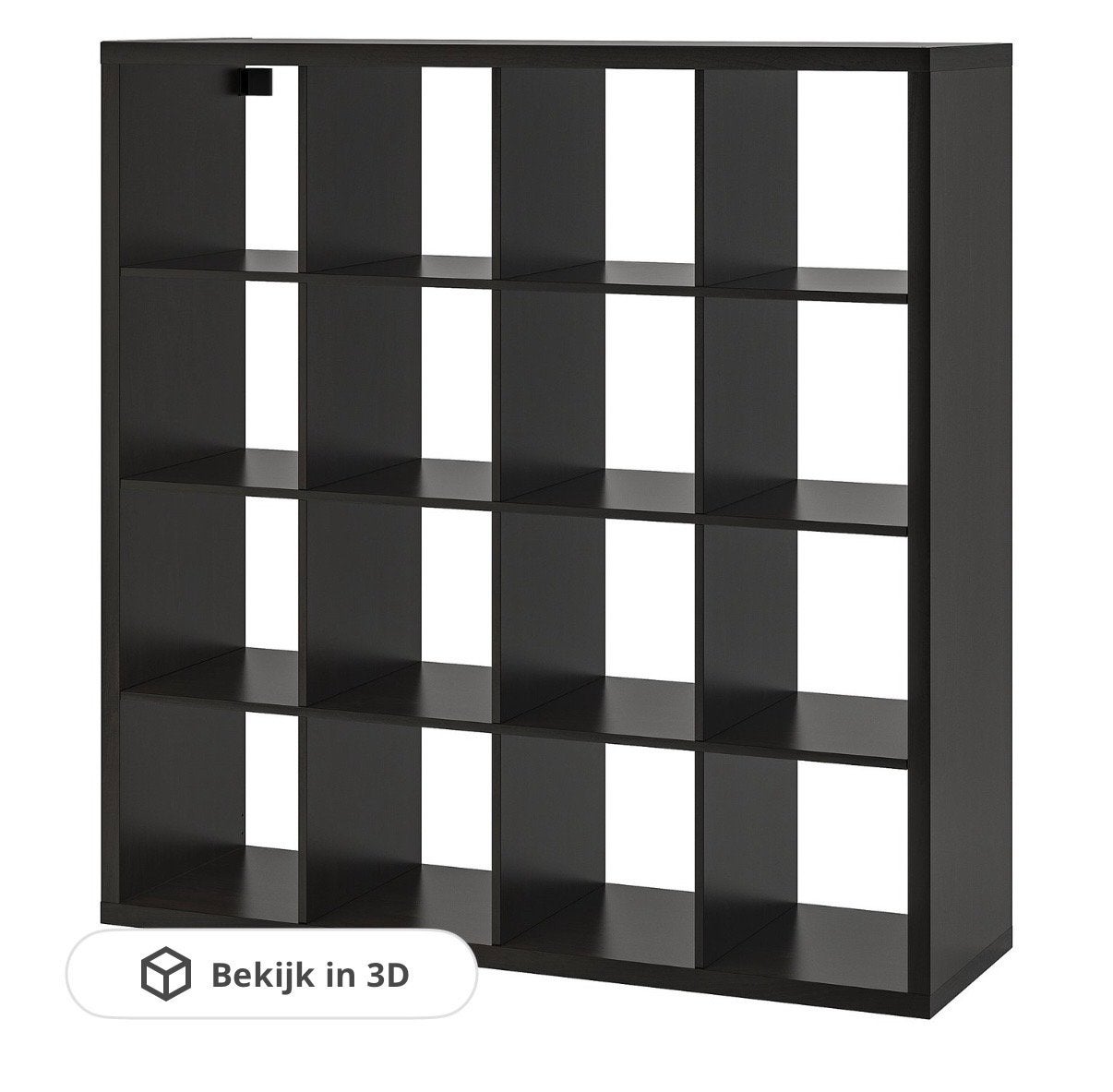 IKEA Kallax kast 4x4 - Zwartbruin vakkenkast + gratis, Ophalen, Met plank(en), 100 tot 150 cm, Zo goed als nieuw