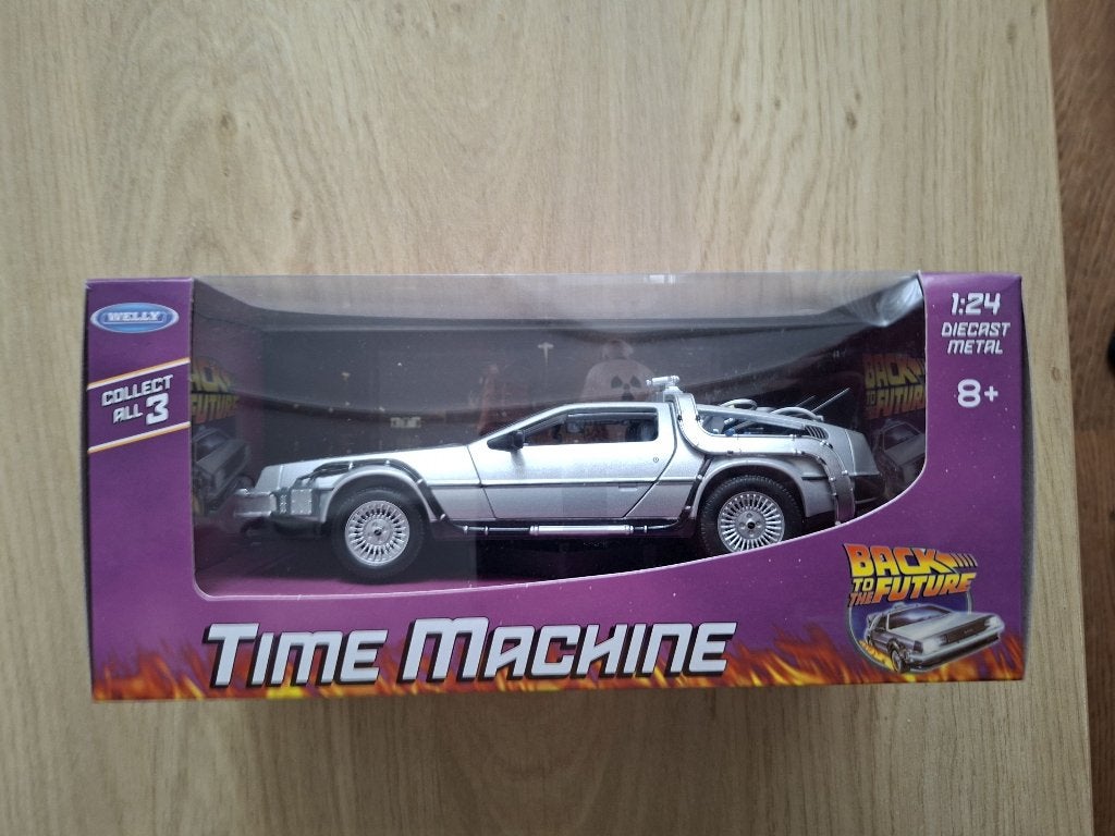 Schaalmodel Back to the future Delorean time machine, Ophalen of Verzenden, Nieuw, Auto