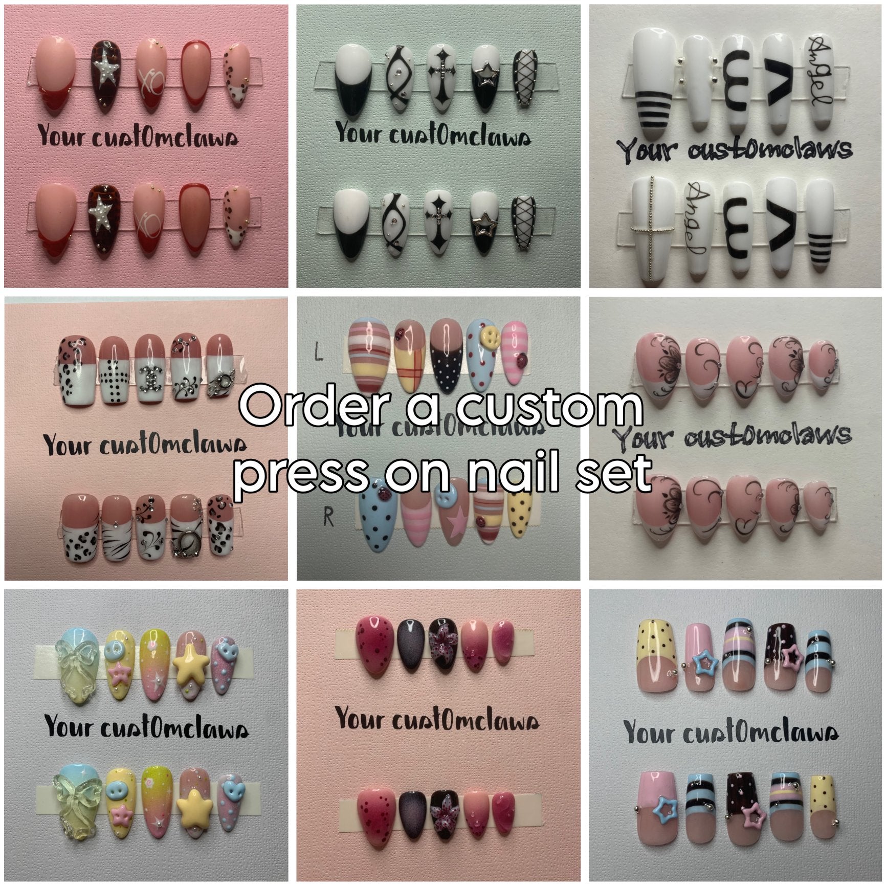Custom press on nails || handmade, Overige kleuren, Verzenden, Nieuw, Handen en Nagels