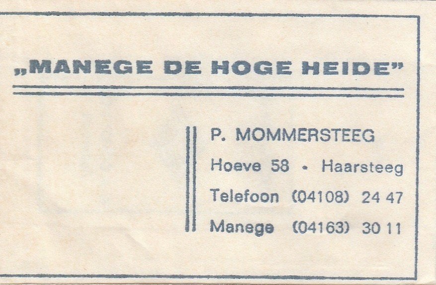 manege De Hoge Heide Hoeve Haarsteeg - P Mommersteeg, Ophalen of Verzenden
