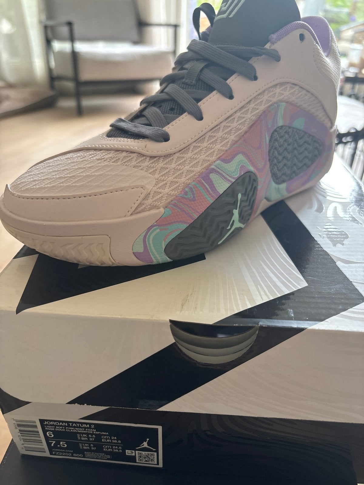 Nieuw Jordan Tatum 2 'Light Soft Pink/Mint Foam' - Maat 38.5, Ophalen of Verzenden, Nieuw, Roze, Sneakers of Gympen