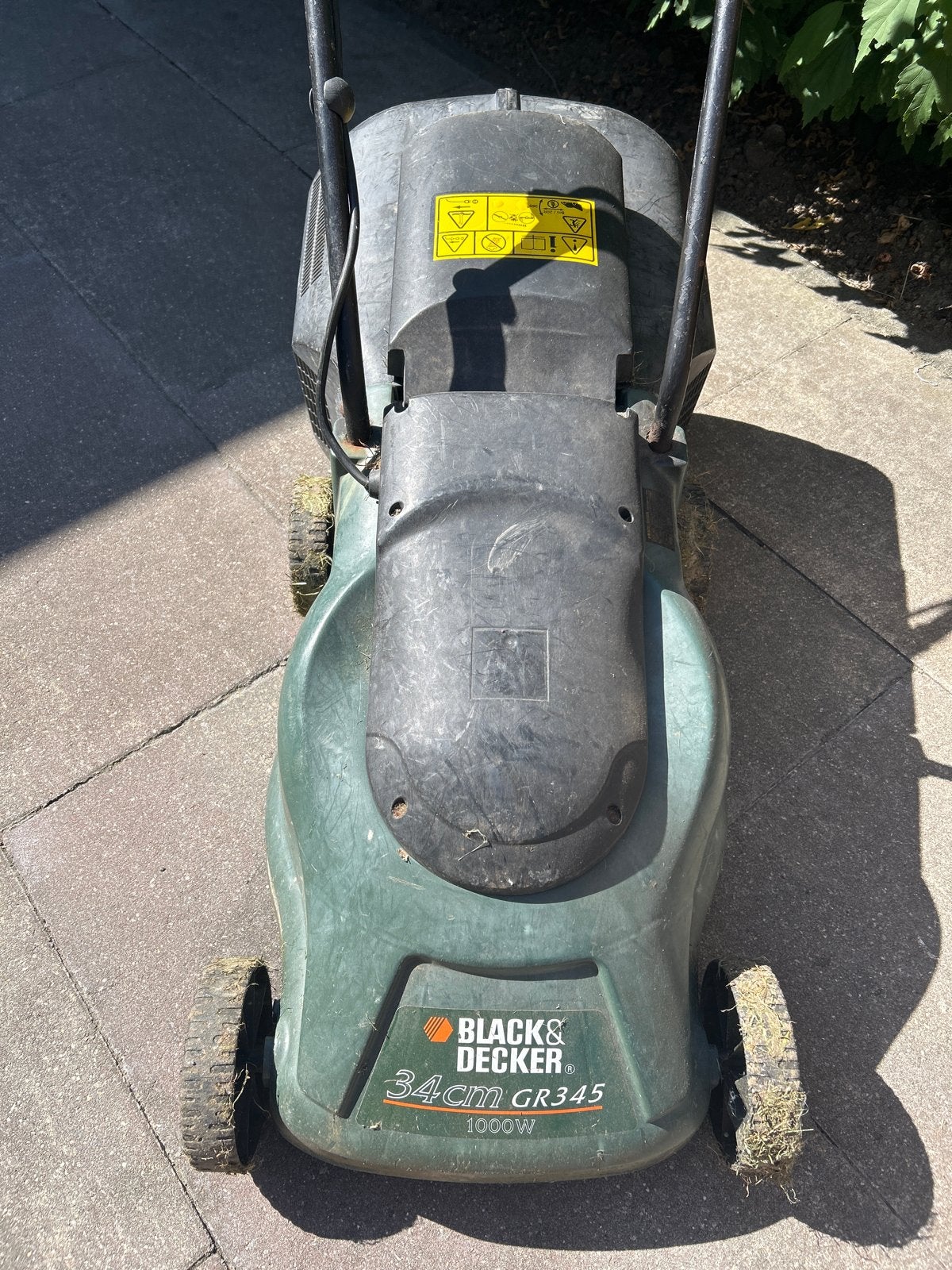 Black & Decker GR345 Elektrische Grasmaaier 34cm 1000W, Ophalen, Cirkelmaaier, Gebruikt, Elektrische grasmaaier