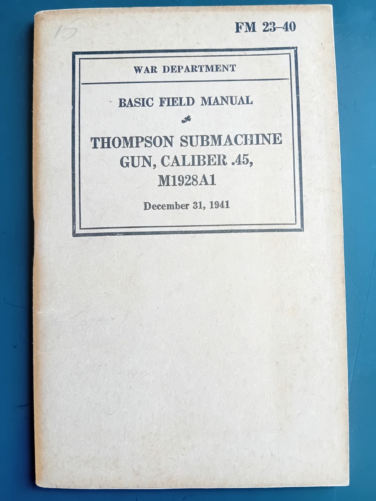Manual Thompson Submachine Gun, Verzenden, Amerika, Boek of Tijdschrift