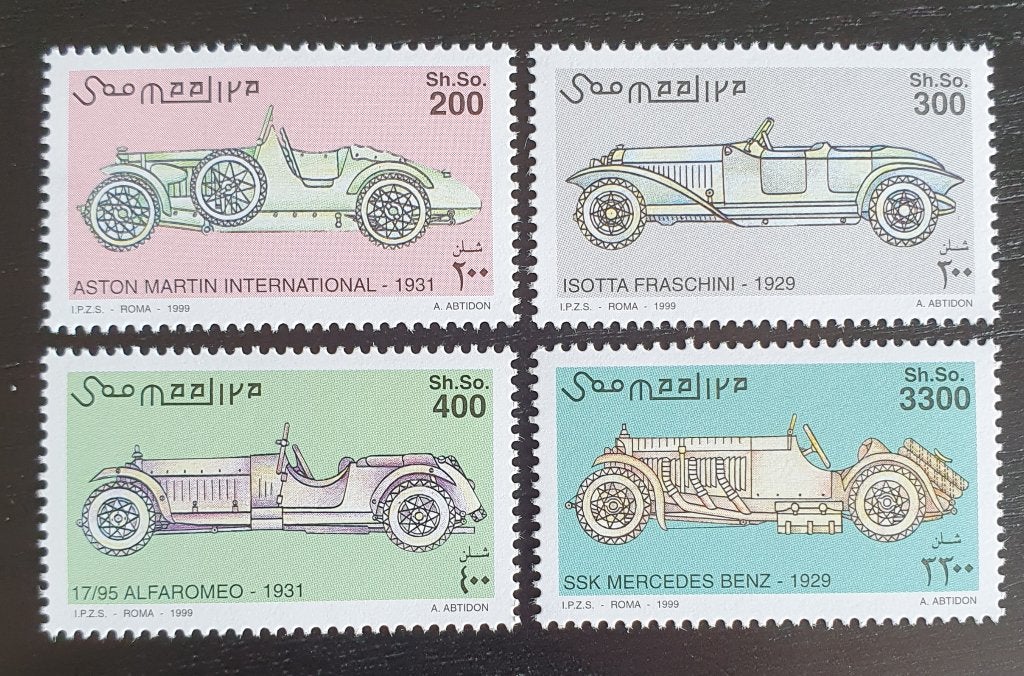 Somalie 1999 Auto Oldtimers Michel 758-761 postfris, Postzegels en Munten, Verzenden, Postfris, Auto's