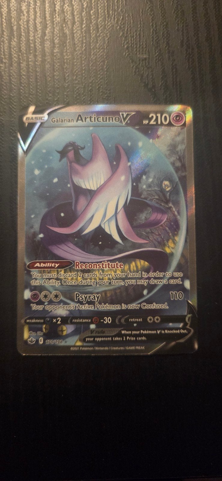 Galarian Articuno V Pokémon Kaart (Foil), Ophalen of Verzenden, Zo goed als nieuw, Losse kaart, Foil