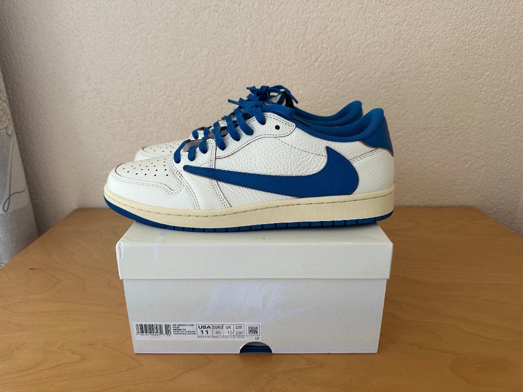 Jordan 1 Retro Low OG Fragment x Travis Scott Sail - Maat 45, Verzenden, Wit, Nieuw, Sneakers of Gympen