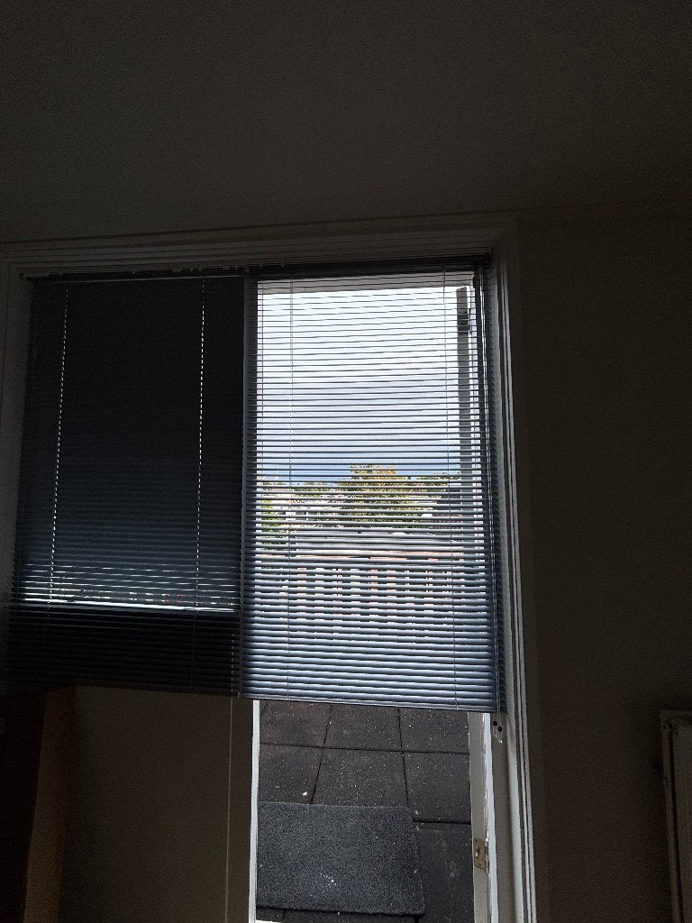 Luxaflex blauw grijs, Luxaflex, Ophalen, Gebruikt, Grijs