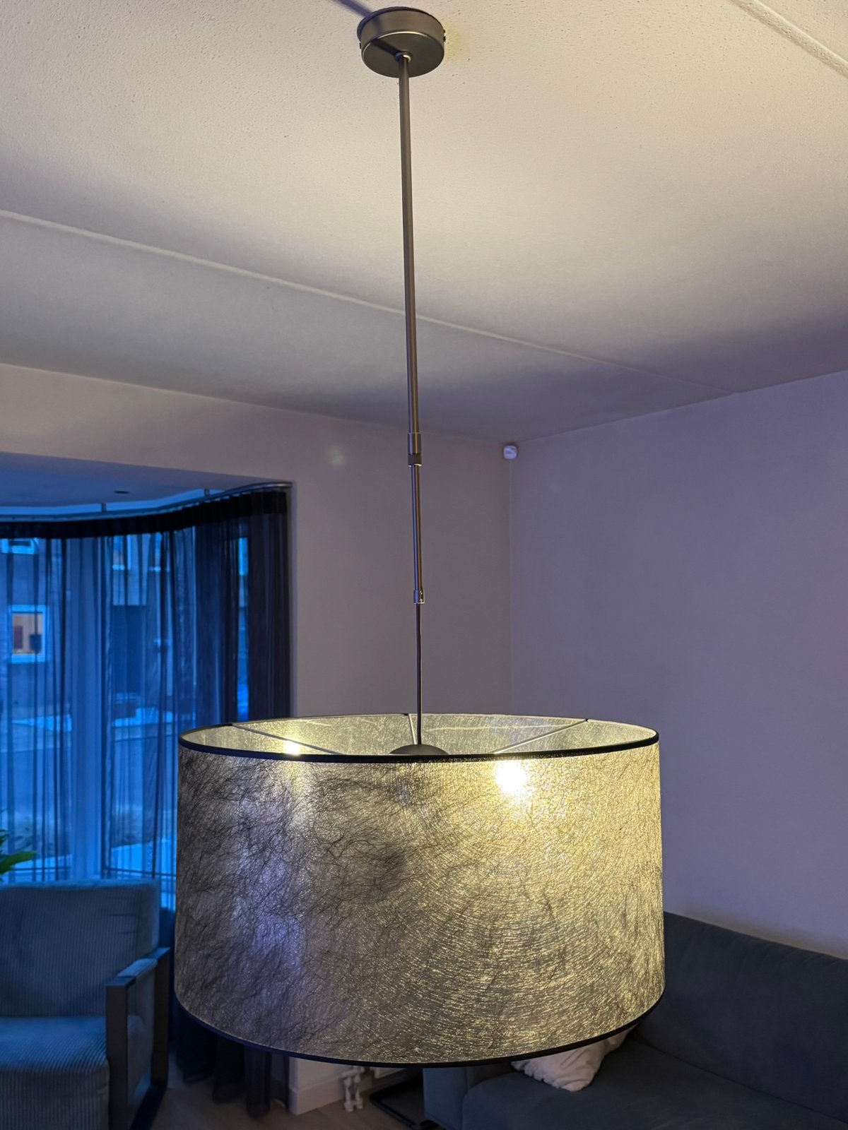 Mooie hanglamp met rvs stang zgan, Ophalen, Zo goed als nieuw