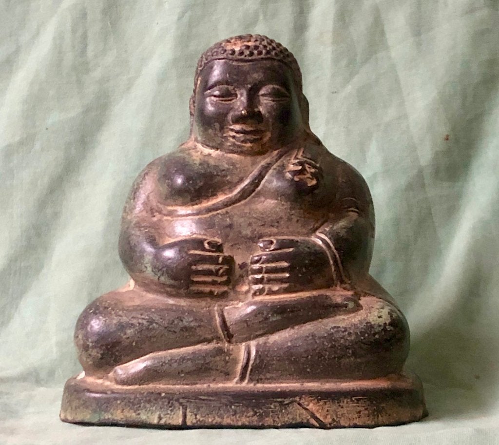 Bronzen Sangkachai Buddha van ca. 19e eeuw, Antiek en Kunst, Handgemaakt, Ophalen of Verzenden, Overige herkomsten, 10 cm