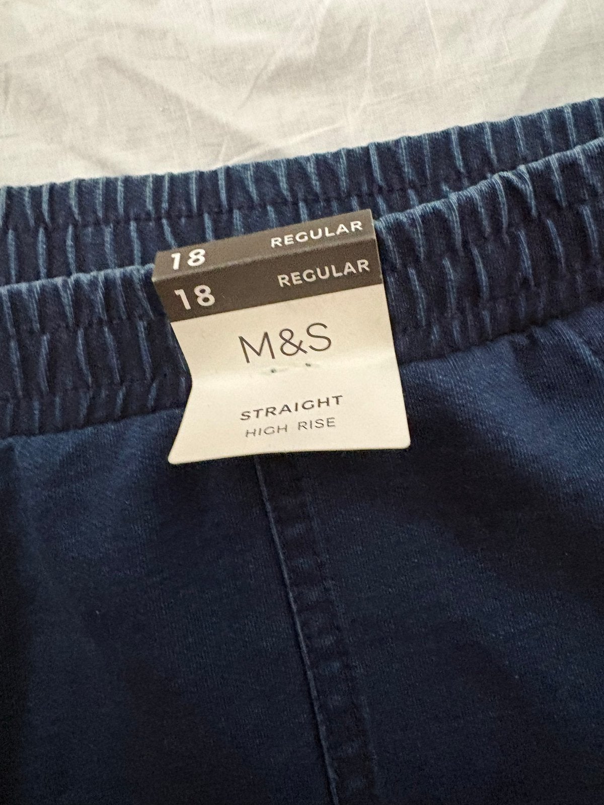 Marks & Spencer Donkerblauwe Broek Maat 46/48 (XL), Blauw, Maat 46/48 (XL) of groter, Nieuw, Ophalen of Verzenden