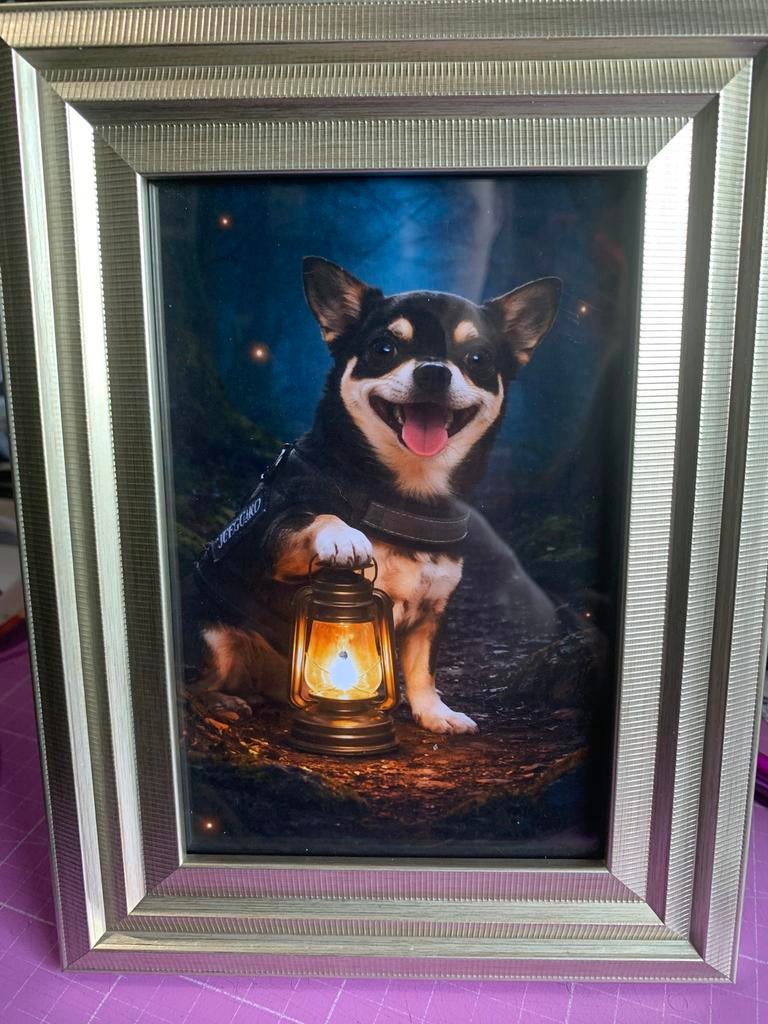 Foto lijst met verlichting, Huis en Inrichting, Woonaccessoires | Lijsten, Ophalen of Verzenden, Nieuw, Hout, Minder dan 50 cm