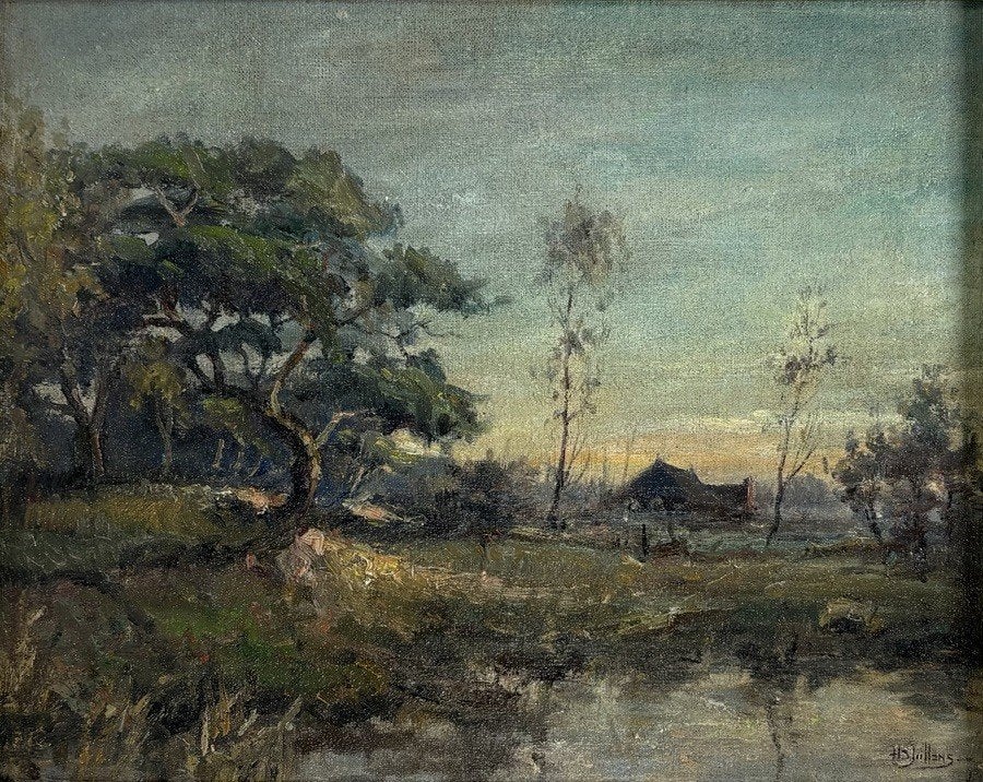 211. Olieverfschilderij, H. Jullens – boslandschap, 20e eeuw, Ophalen