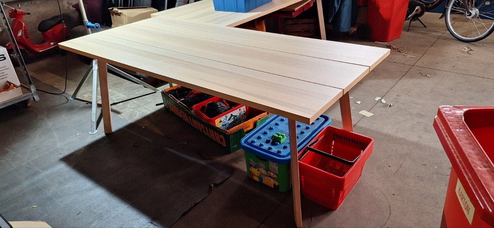 Grote eettafel 200x90 cm - Ophalen, Ophalen, Gebruikt, 50 tot 100 cm, Vijf personen of meer