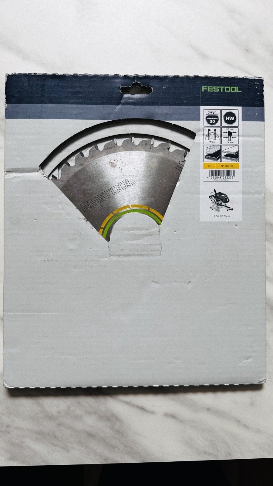 Festool Zaagblad HW 216x2.3x30 W36 voor Kapex KS 60, Doe-het-zelf en Verbouw, Gereedschap | Zaagmachines, Ophalen, 70 mm of meer