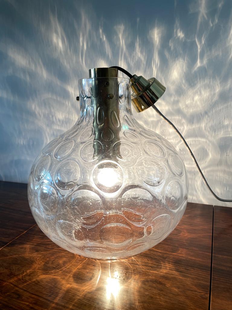 60s 70s bubble glass Glashütte Limburg Mid Century hanglamp, Vintage, Ophalen of Verzenden, Zo goed als nieuw, Glas
