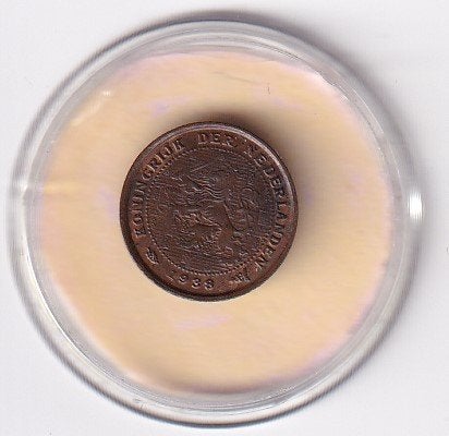 1/2 Cent 1938 Zeer Goed, Postzegels en Munten, Munten | Nederland, Verzenden, Koningin Wilhelmina, Overige waardes, Losse munt