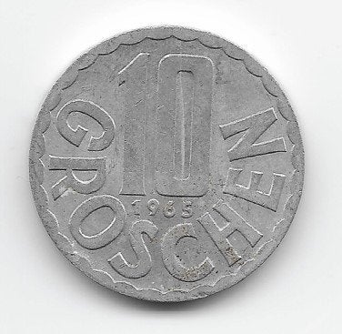 Oostenrijk 10 groschen 1965 KM# 2878, Verzenden, Oostenrijk, Losse munt