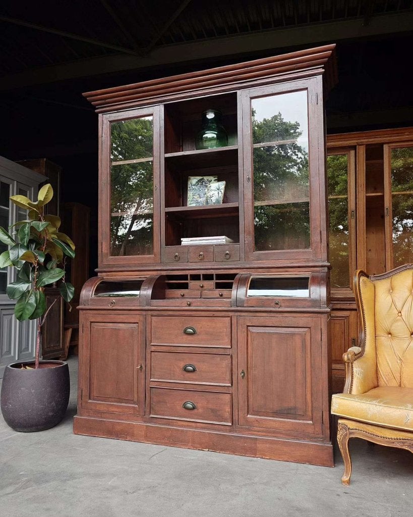 Prachtige antieke grutterskast | Apothekerskast teak #9015, Antiek en Kunst, Ophalen of Verzenden