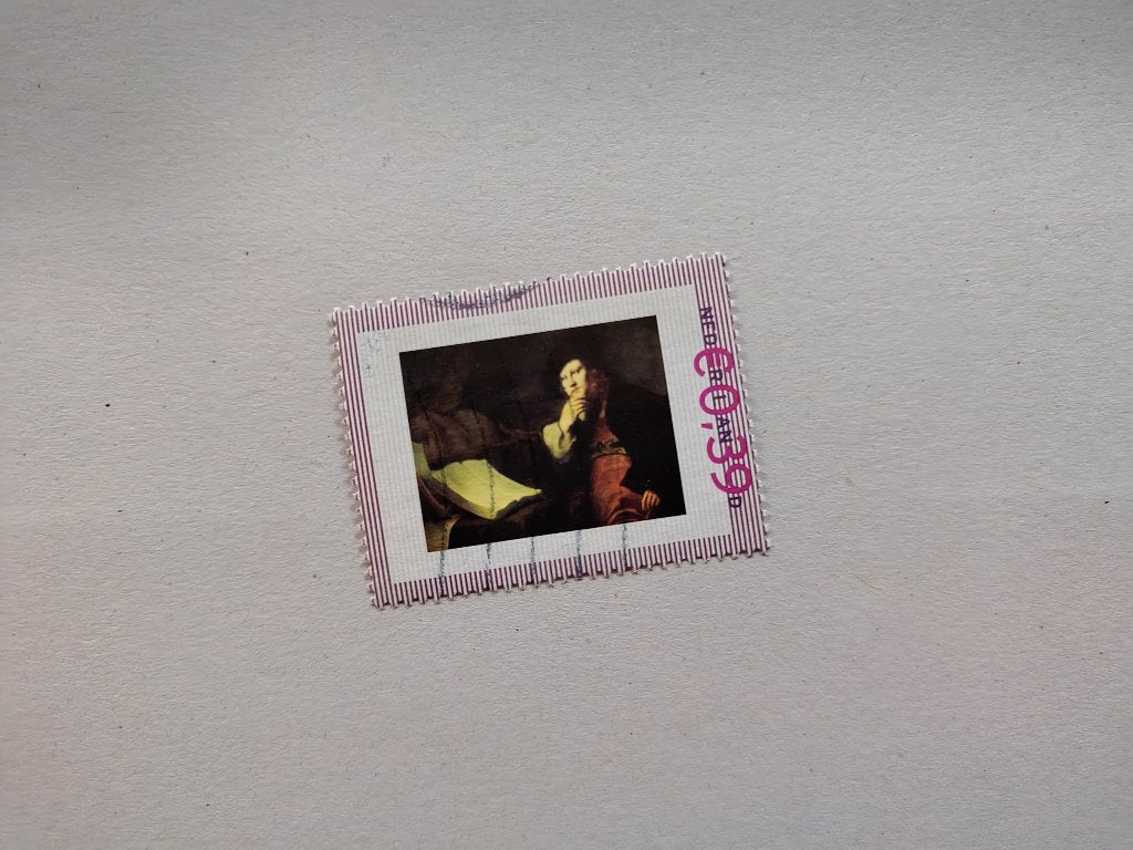 Persoonlijke postzegel Rembrandt de Astronoom, Postzegels en Munten, Verzenden, Na 1940, Gestempeld