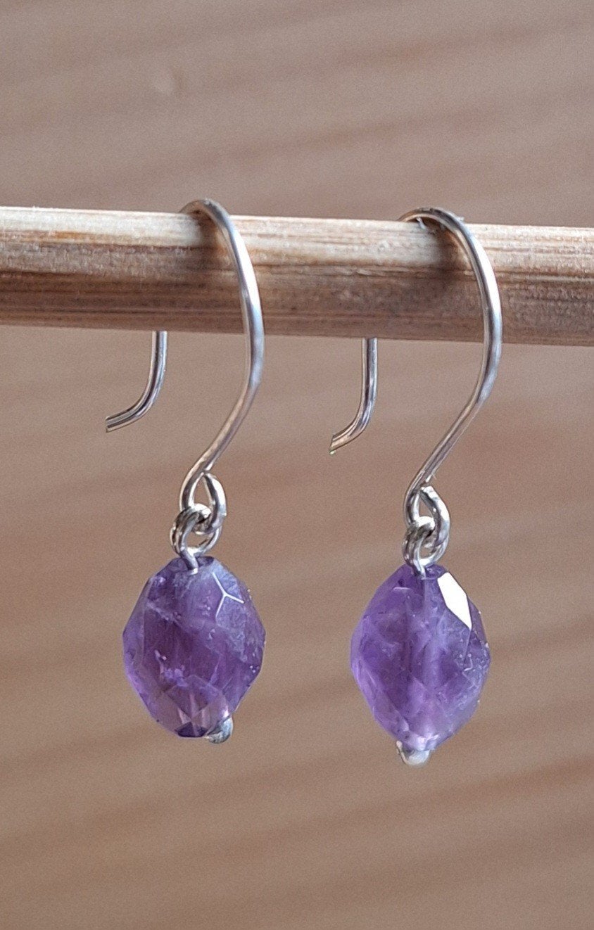 handgemaakte oorbellen echt zilver en amethist, Sieraden, Tassen en Uiterlijk, Hangers, Verzenden, Paars, Nieuw