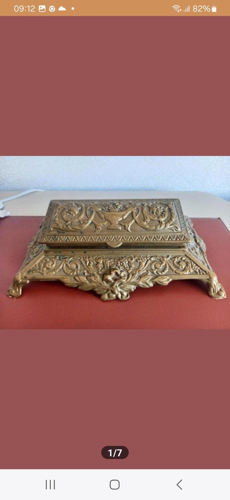 postzegelhouder postzegelbakje koper, Antiek en Kunst, Ophalen of Verzenden